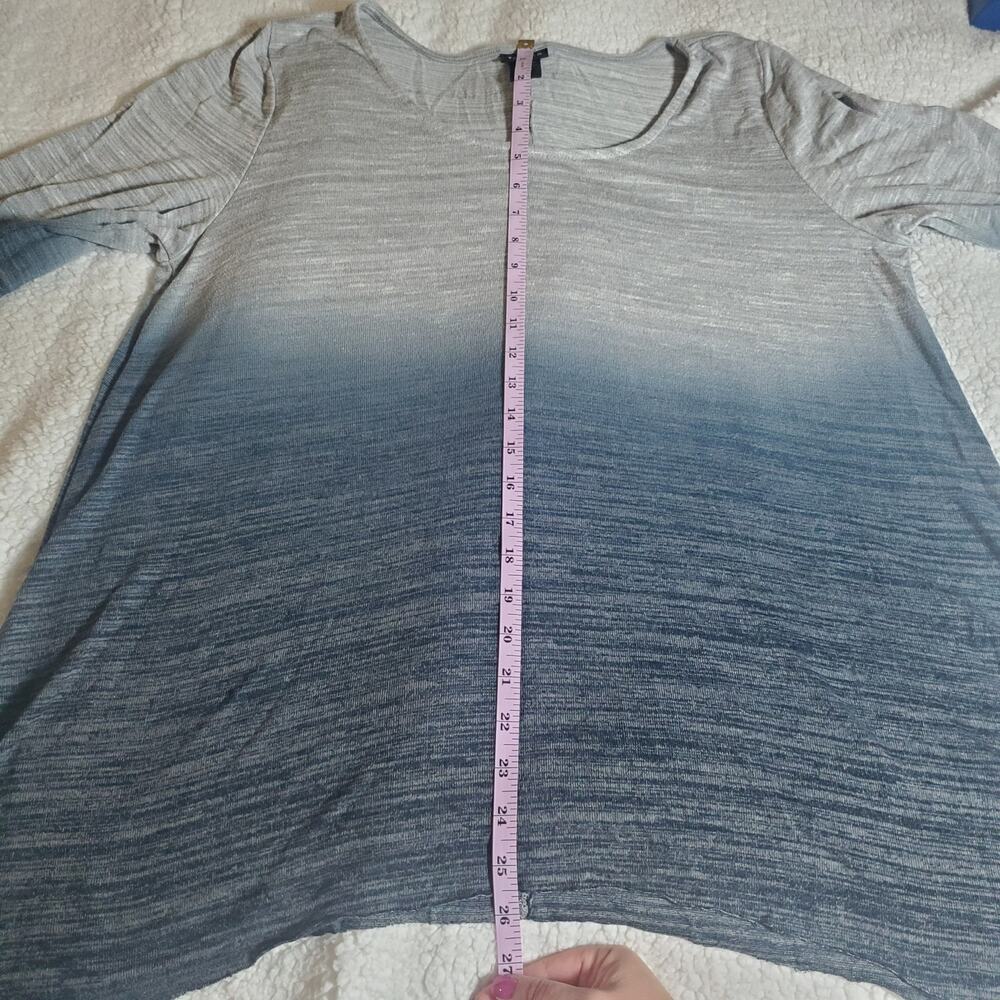 Torrid Ombre Blue Grey Super Soft Plush V-Neck Sharkbite Hem Tunic Top 1 / 1X 14 - Picture 12 of 15